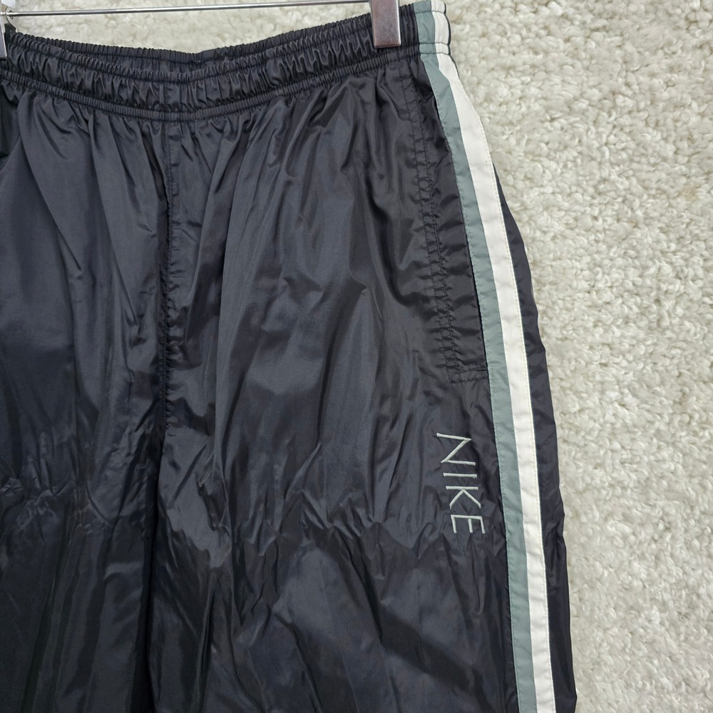 Vintage Nike Track Pants Men's Size M Black Side Stripe Windbreaker Ankle‎ Zip - Picture 3 of 13